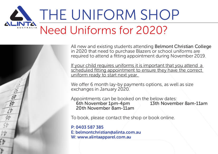 Uniform Shop News, BCC fitting notice Nov 19
