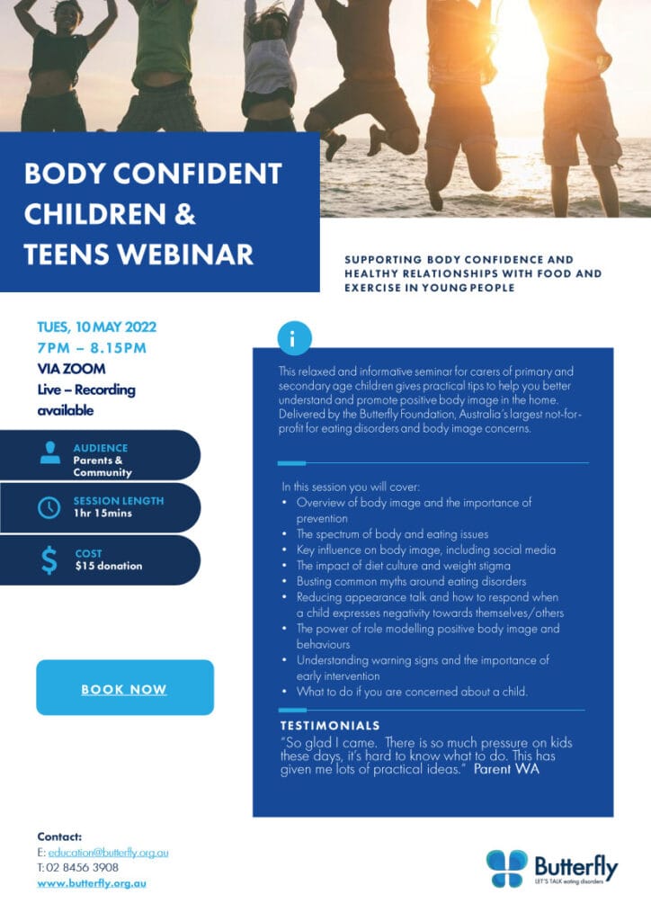 Parent/Carer Support, Body Confident Children and Teens BF 10 May 2022
