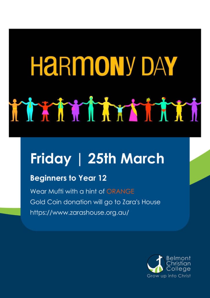 Harmony Day Mufti Day this Friday, 25th March, Harmony Day Nate Miller