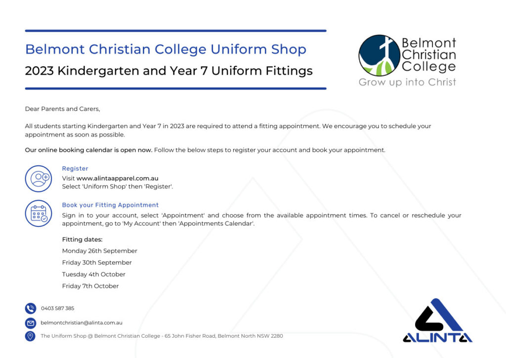 Uniform Shop News, BCC Fittings Notice SeptOct