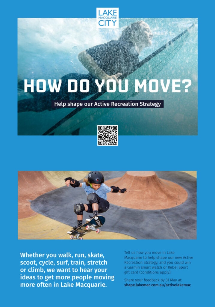 Lake Macquarie City - How do you move?, Active Recreation Strategy Postcard