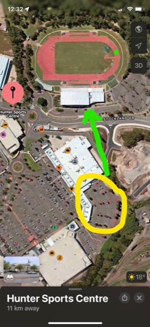 Primary & Secondary School Athletics Carnivals, Suggested Parking Location