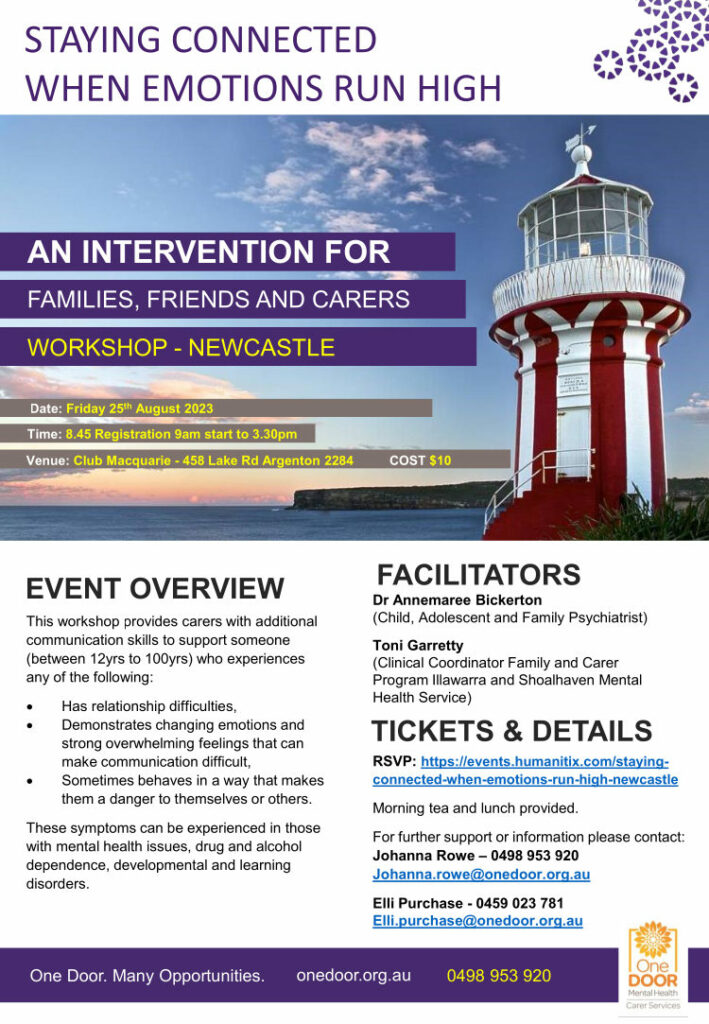Parent/Carer Information and Support, Flyer Staying Connected Carers Sessions 2023 Newcastle V4 2